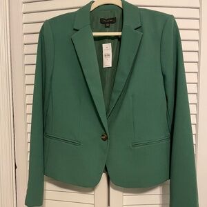NWT Ann Taylor Green Jacket Blazer Fully Lined Size 10